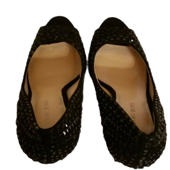 Gianna Bini Black Platform Peep Toe Stiletto 8.5 - Picture 6 of 8